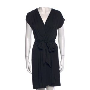 DVF black silk wrap dress